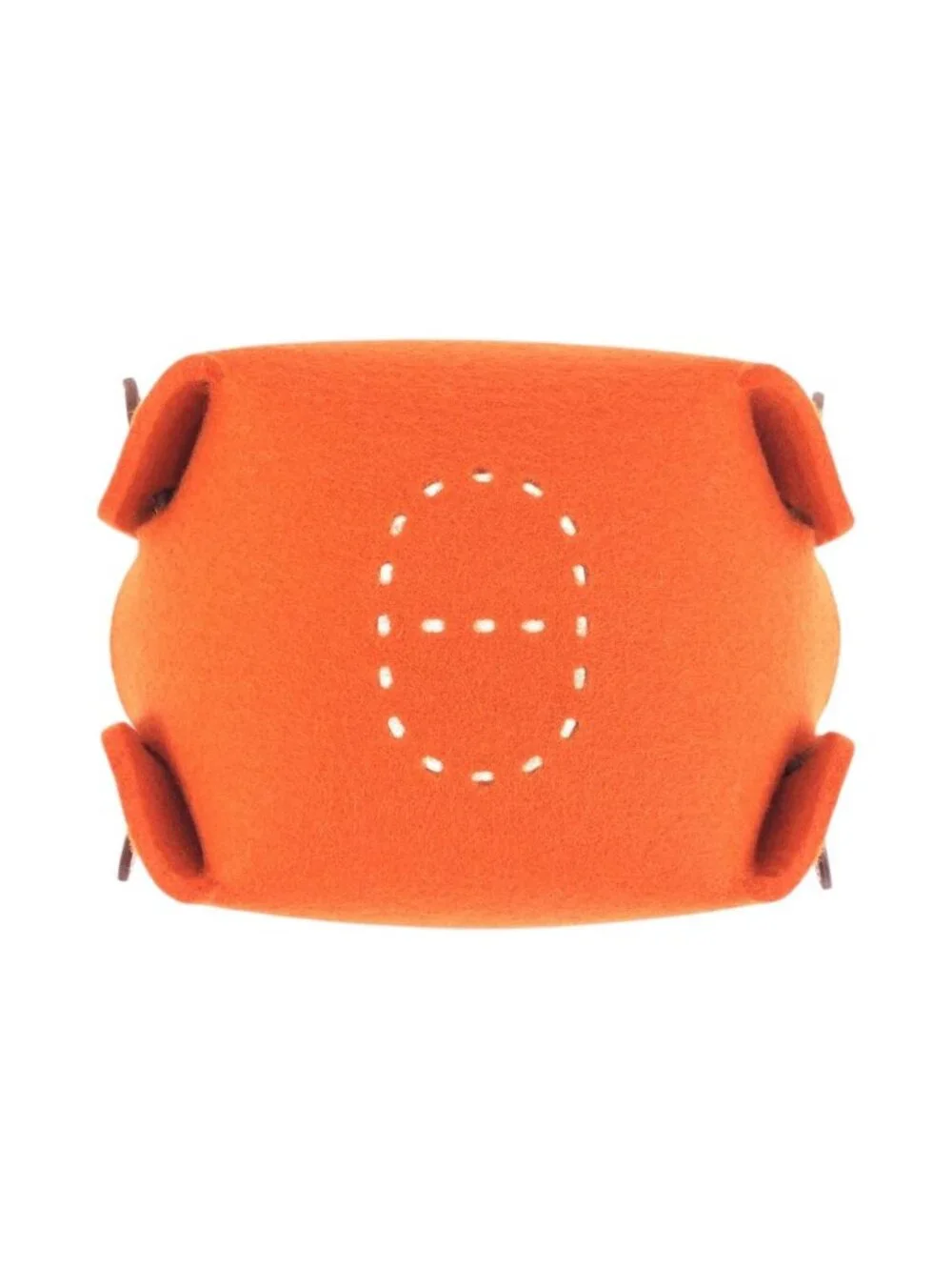 Hermes Vido Posh Pass MM Orange Brown Felt Leather Tray Case